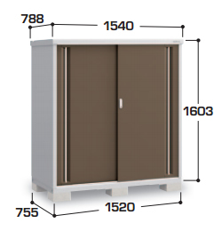 長もの収納タイプ】イナバ物置 シンプリー MJX-157DP 幅1540×奥行788