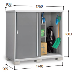 長もの収納タイプ】イナバ物置 シンプリー MJX-179DP 幅1760×奥行938