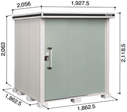 【標準組立費込み】【一般地型】ヨド物置 ヨドコウ 物置 エルモ LMD-1818 標準高タイプ 幅1927.5×奥行2056×高さ2118.5mm