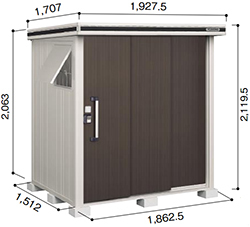標準組立費込み】【一般地型】ヨド物置 ヨドコウ 物置 エルモ LMD-1815 標準高タイプ  幅1927.5×奥行1707×高さ2119.5mmの激安販売 | ヨド物置 エルモの通販なら環境生活