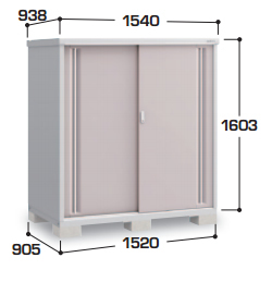 全棚タイプ】イナバ物置 シンプリー MJX-159D 幅1540×奥行938×高さ