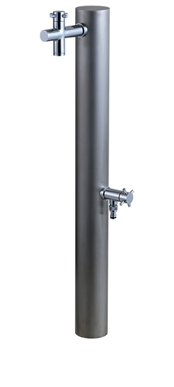水栓柱 2口 水栓柱 ウォーターポスト ヘアライン仕上げ A1050-A01の