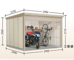 タクボ物置 Mr.シャッターマン ダンディ WSB-2929 一般型・標準屋根 幅2980×奥行3195×高さ2110mm