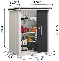 一般・積雪型】ヨド物置 ヨドコウ 物置 エルモ LMD-1511 標準高タイプ