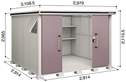 積雪地型】ヨド物置 ヨドコウ 物置 エルモ LMDS-2929 標準高タイプ 幅
