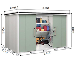 【積雪地型】ヨド物置 ヨドコウ 物置 エルモ LMDS-3622H 背高Hタイプ 幅3680×奥行2407.5×高さ2358mm エリア限定送料無料
